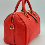 Louis Vuitton Red Monogram Empreinte Leather Speedy 25 Bandouliere