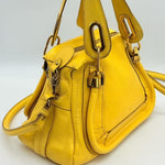 Chloe Yellow Pebbled Leather Medium Paraty Bag