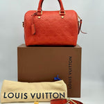 Louis Vuitton Red Monogram Empreinte Leather Speedy 25 Bandouliere