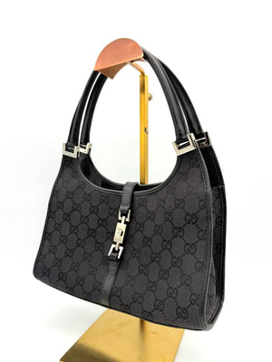 Gucci Black GG Canvas Jackie Shoulder Bag