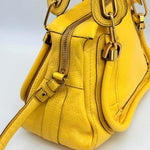 Chloe Yellow Pebbled Leather Medium Paraty Bag