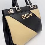 Gucci Handbag Shoulder Bag Zumi Leather Black x Beige