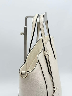 Gucci White Leather Swing Tote Bag