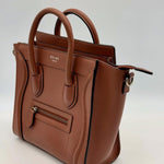 Celine Tan Leather Nano Luggage Bag