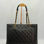 Chanel Matelasse Grand Chain Gst Caviar Skin Leather Black