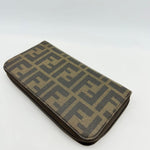 Fendi Zucca Canvas Zip Around Long Wallet