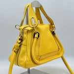 Chloe Yellow Pebbled Leather Medium Paraty Bag