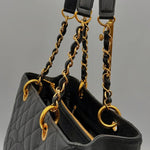 Chanel Matelasse Grand Chain Gst Caviar Skin Leather Black