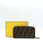 Fendi Zucca Canvas Zip Around Long Wallet