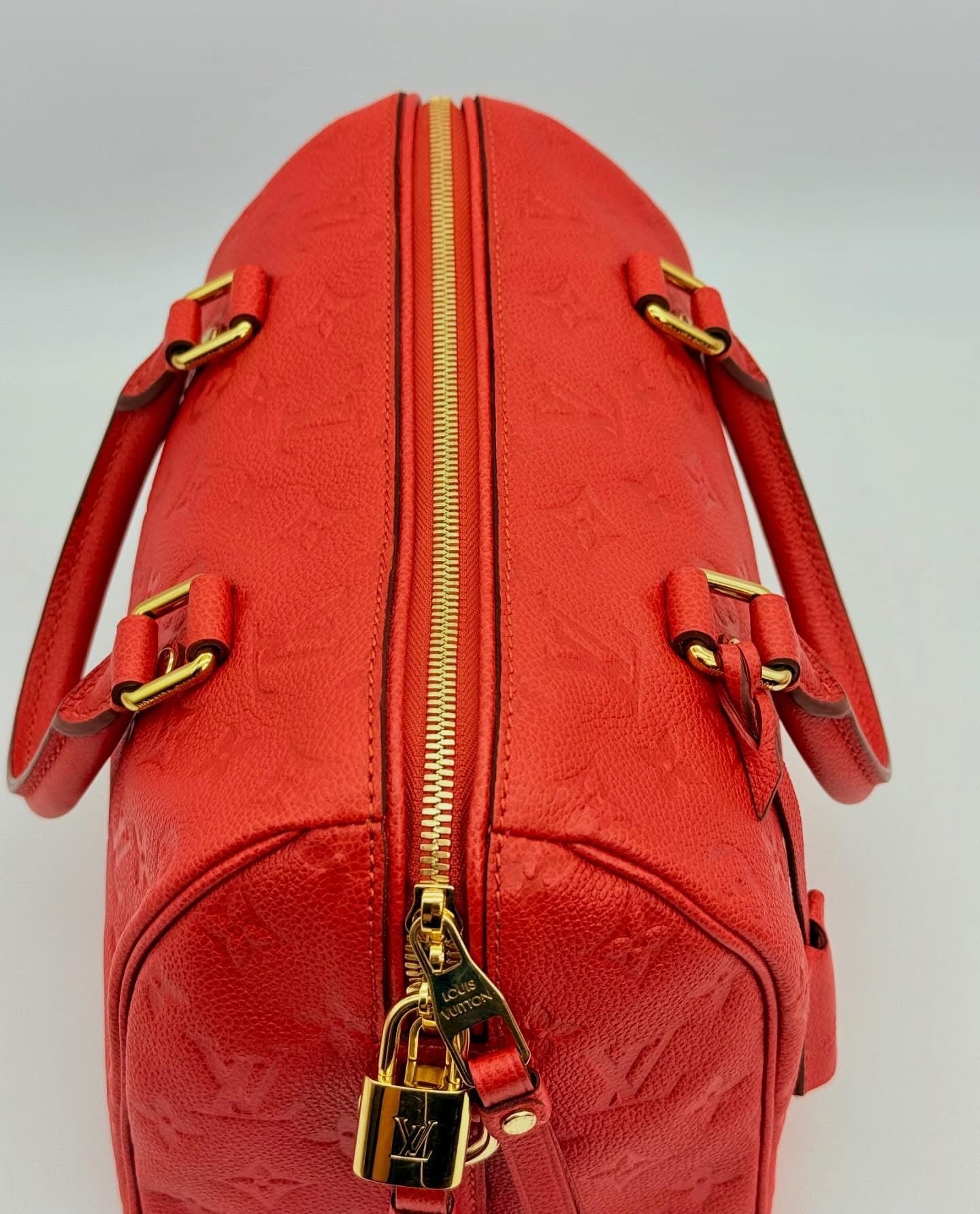 Louis Vuitton Red Monogram Empreinte Leather Speedy 25 Bandouliere