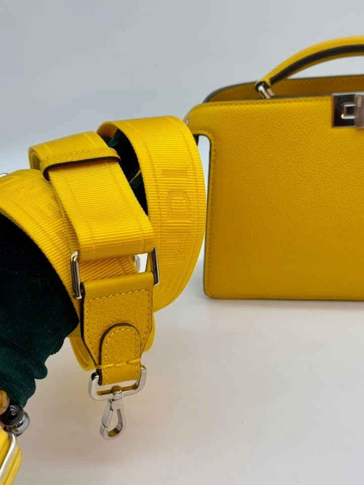 Fendi Peekaboo ISEEU X-CROSS Yellow Leather Bag