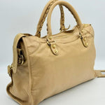 Balenciaga Beige Leather Giant 12 Motocross City Bag