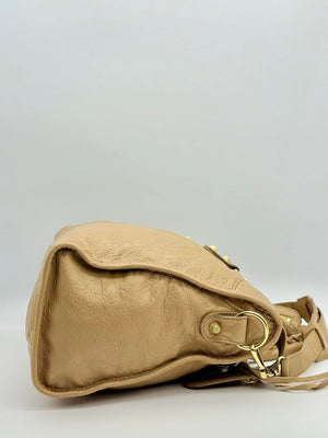 Balenciaga Beige Leather Giant 12 Motocross City Bag