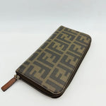 Fendi Zucca Canvas Zip Around Long Wallet