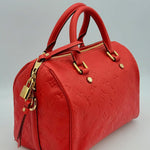 Louis Vuitton Red Monogram Empreinte Leather Speedy 25 Bandouliere