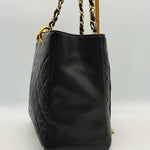 Chanel Matelasse Grand Chain Gst Caviar Skin Leather Black