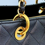 Chanel Matelasse Grand Chain Gst Caviar Skin Leather Black