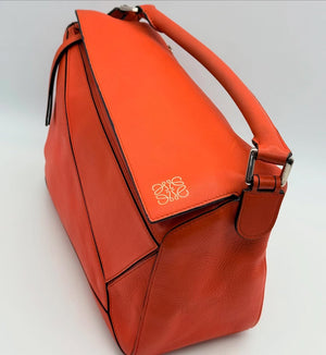 Loewe Orange Medium Puzzle Bag