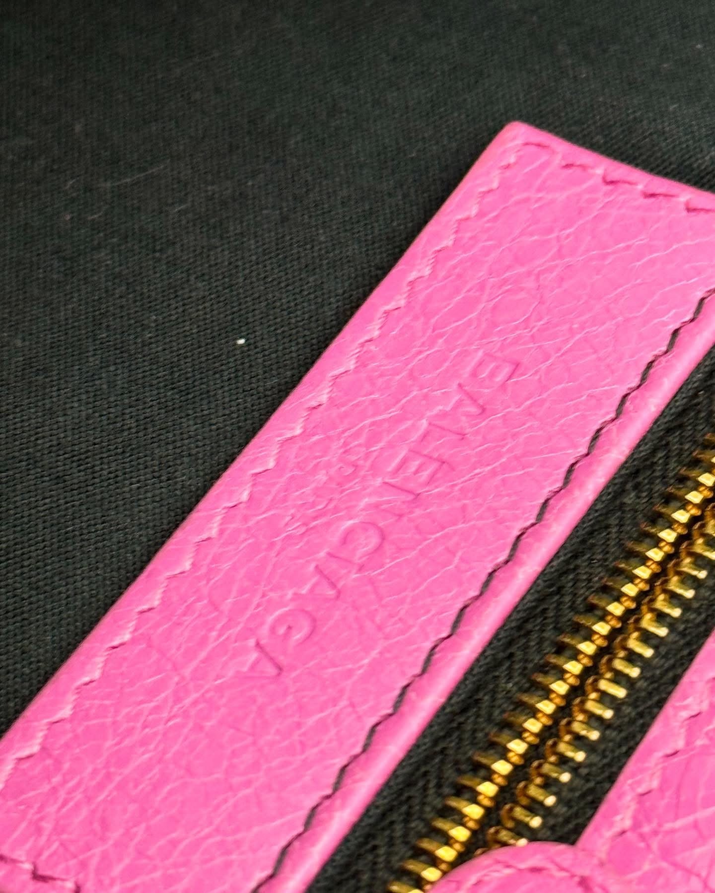 Balenciaga Bubblegum Pink Leather GGH Envelop Clutch Bag