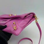 Balenciaga Bubblegum Pink Leather GGH Envelop Clutch Bag