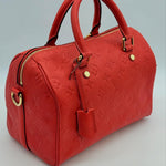 Louis Vuitton Red Monogram Empreinte Leather Speedy 25 Bandouliere