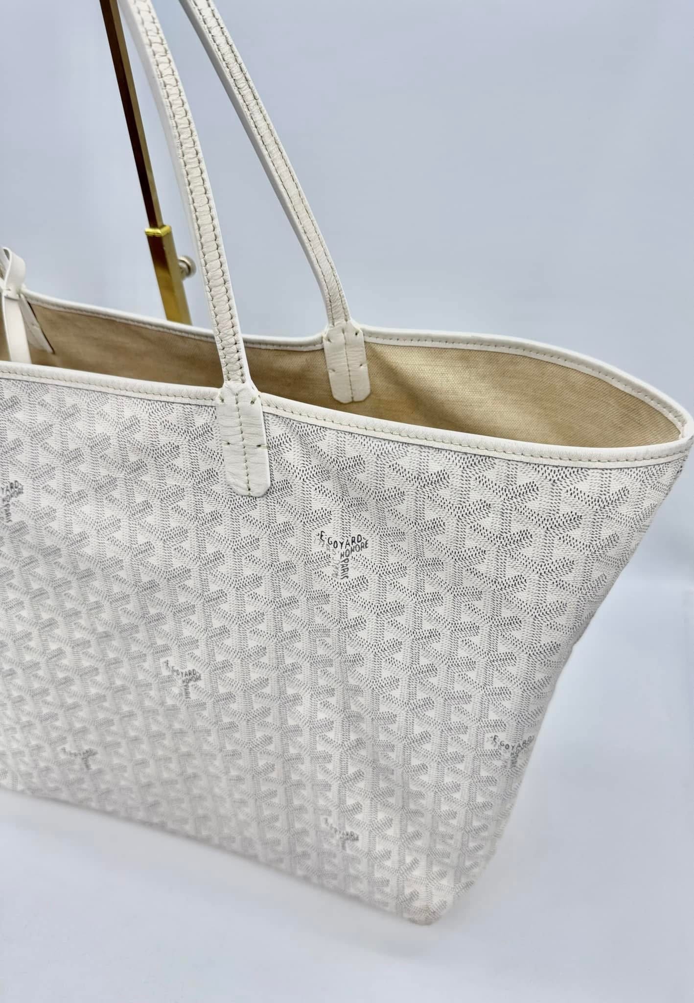 Goyard Saint Louis GM White Tote Bag