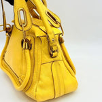 Chloe Yellow Pebbled Leather Medium Paraty Bag