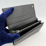 Prada Black Saffiano Leather Long Wallet