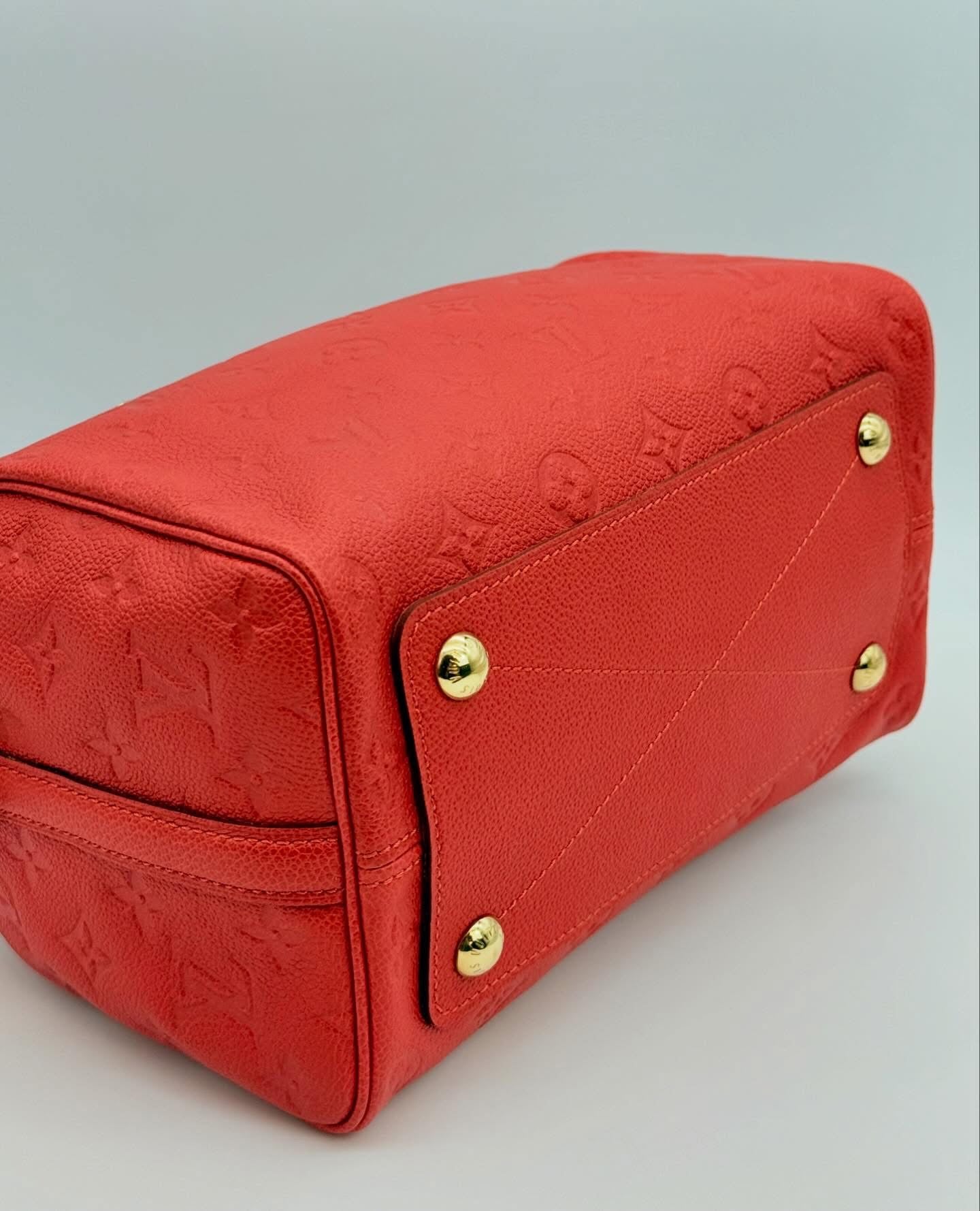 Louis Vuitton Red Monogram Empreinte Leather Speedy 25 Bandouliere