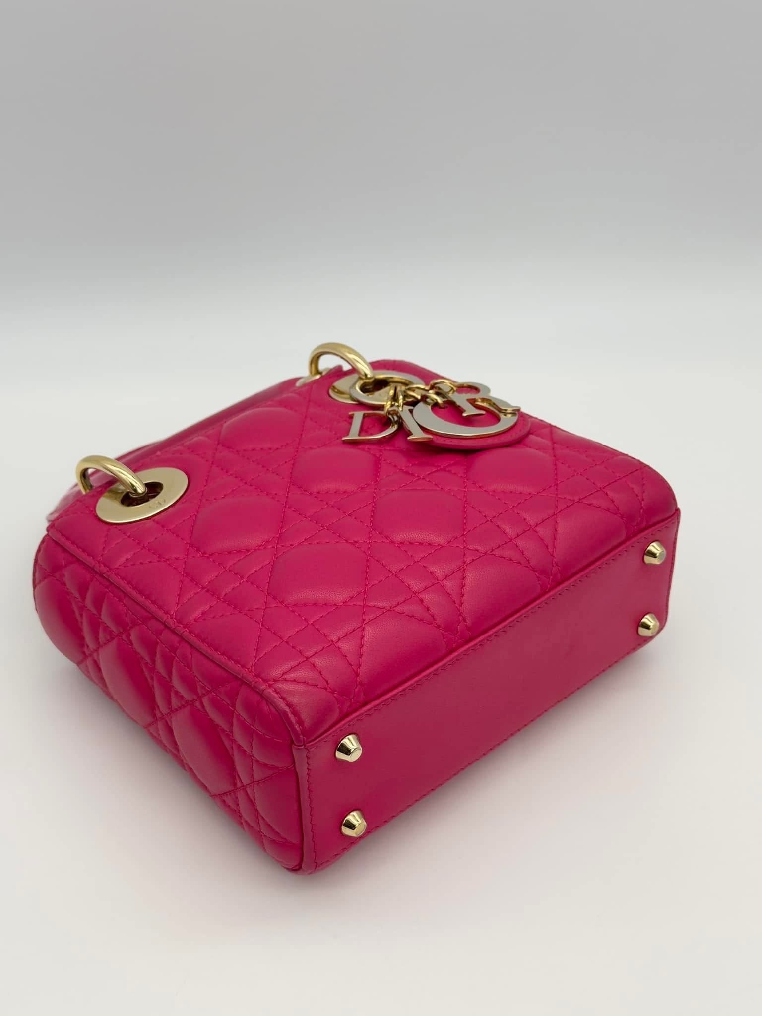 Christian Dior Lady Mini Lambskin Cannage