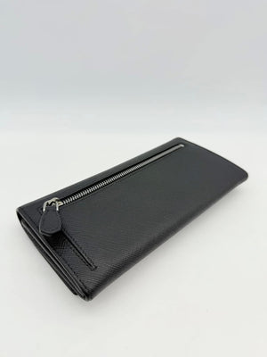 Prada Black Saffiano Leather Long Wallet