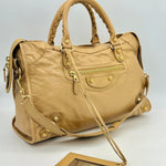 Balenciaga Beige Leather Giant 12 Motocross City Bag