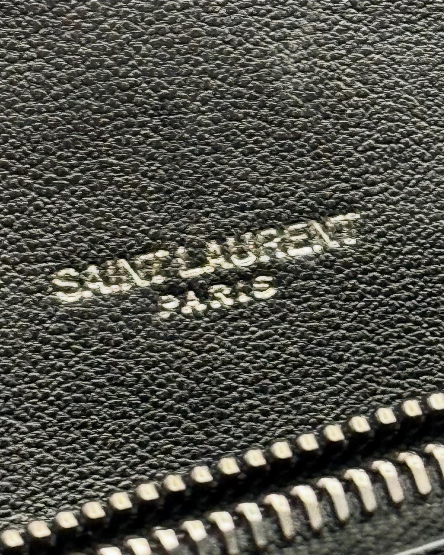 Saint Laurent College Large Matelasse Black Leather