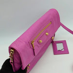 Balenciaga Bubblegum Pink Leather GGH Envelop Clutch Bag