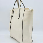 Gucci White Leather Swing Tote Bag