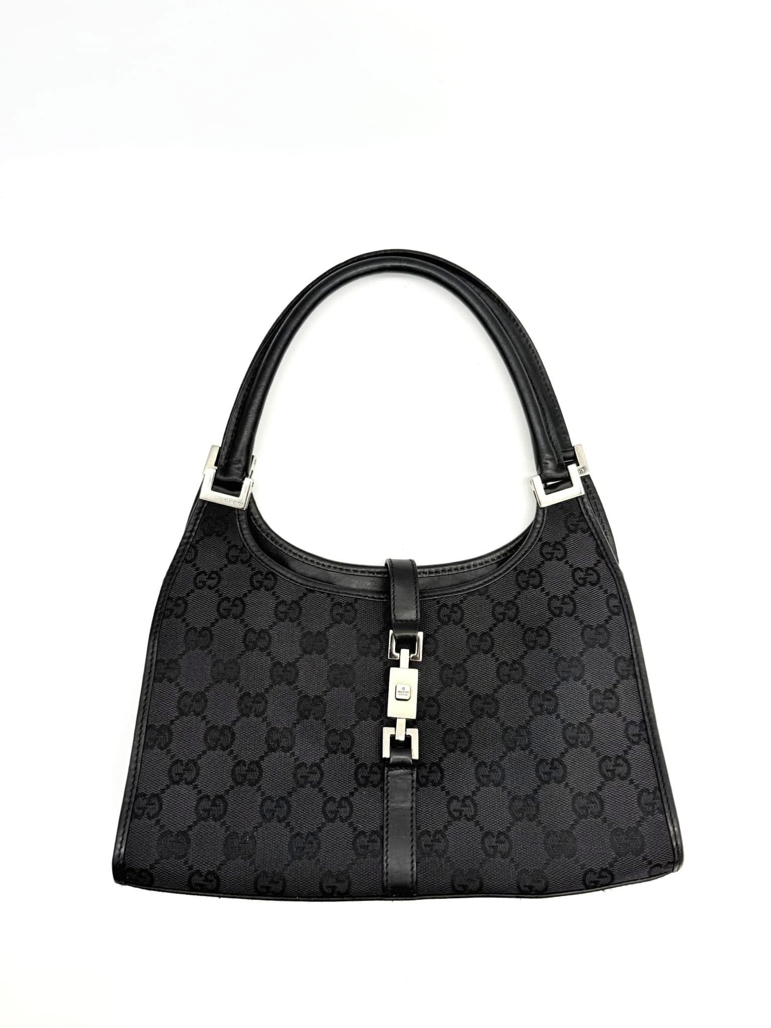 Gucci Black GG Canvas Jackie Shoulder Bag