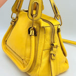 Chloe Yellow Pebbled Leather Medium Paraty Bag