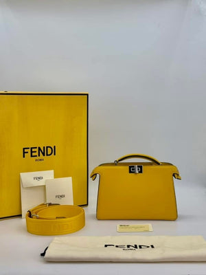 Fendi Peekaboo ISEEU X-CROSS Yellow Leather Bag