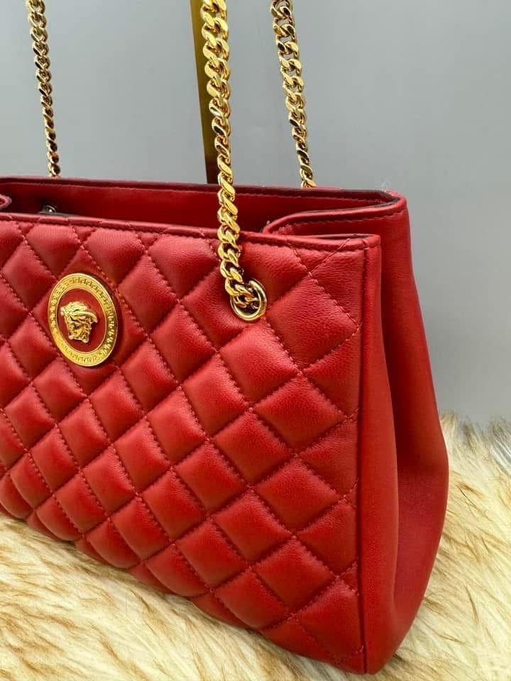 Versace La Medusa Quilted Leather Tote Bag