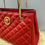 Versace La Medusa Quilted Leather Tote Bag