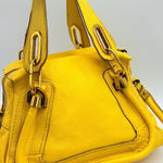 Chloe Yellow Pebbled Leather Medium Paraty Bag