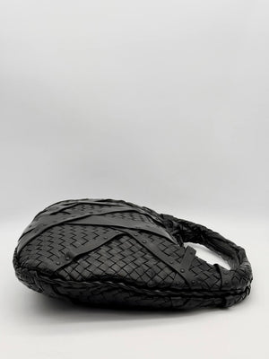 Bottega Veneta Shoulder Bag Intrecciato Leather Black