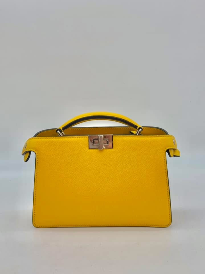 Fendi Peekaboo ISEEU X-CROSS Yellow Leather Bag