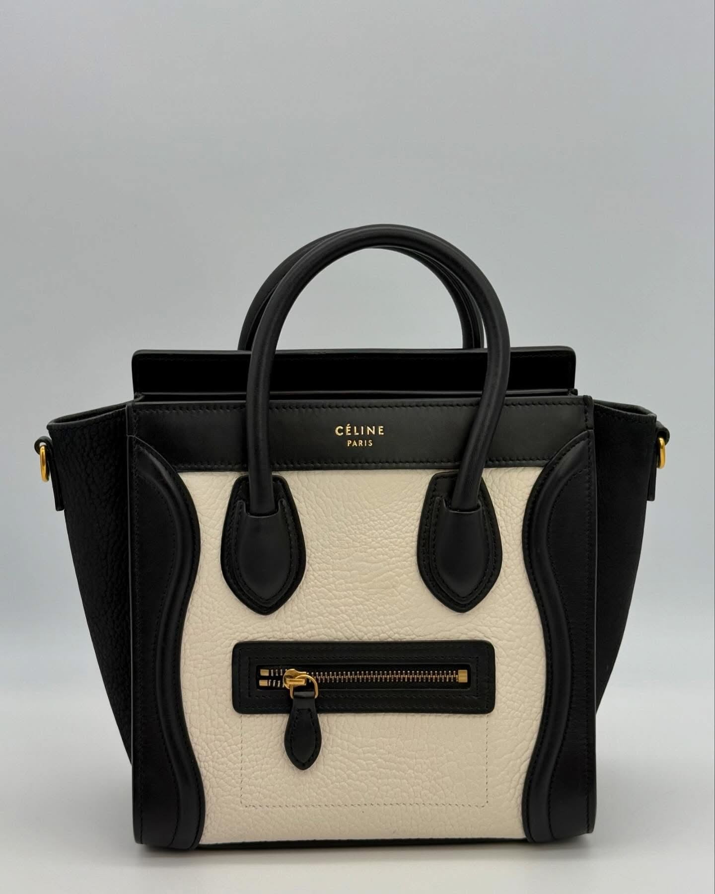 Celine Luggage Nano Shopper Leather & Suede