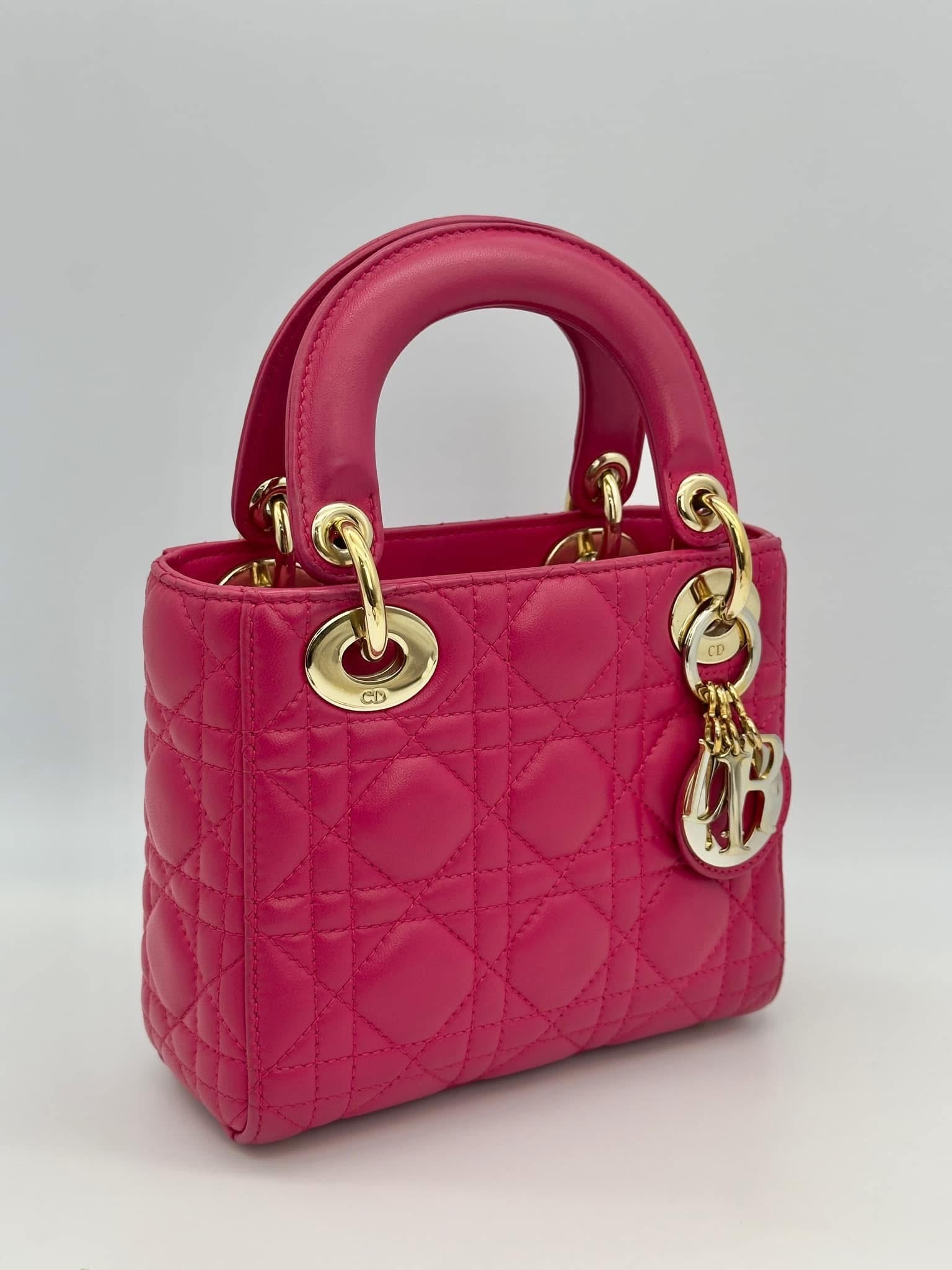 Christian Dior Lady Mini Lambskin Cannage