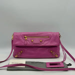 Balenciaga Bubblegum Pink Leather GGH Envelop Clutch Bag