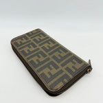 Fendi Zucca Canvas Zip Around Long Wallet