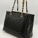 Chanel Matelasse Grand Chain Gst Caviar Skin Leather Black