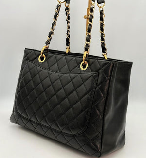 Chanel Matelasse Grand Chain Gst Caviar Skin Leather Black