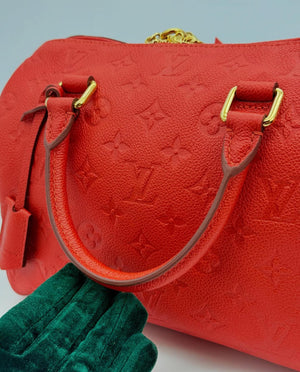 Louis Vuitton Red Monogram Empreinte Leather Speedy 25 Bandouliere